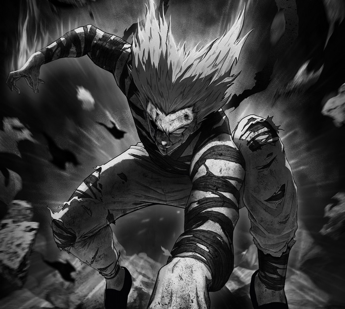Garou in Dynamic Action Pose from One-Punch Man