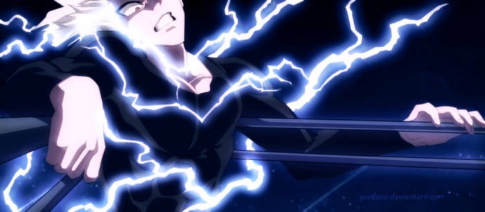 Garou from One-Punch Man with lightning