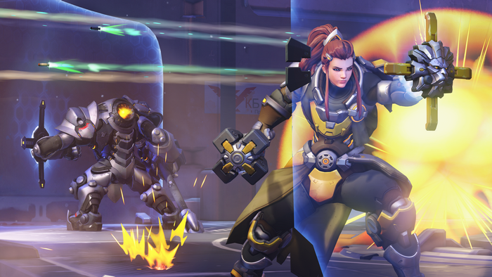 Brigitte and Reinhardt from Overwatch