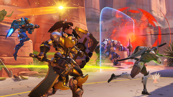 Brigitte and other heroes in Overwatch