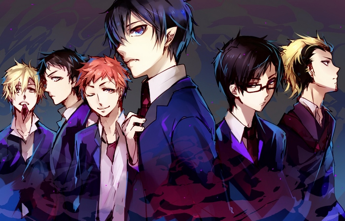 Group of young men in suits