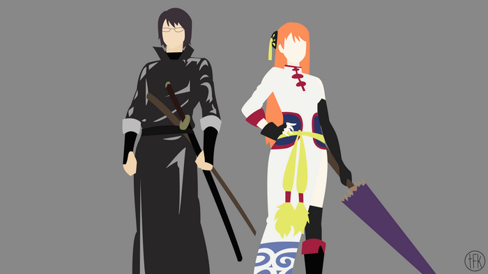 Shimura Shinpachi and Kagura from Gintama