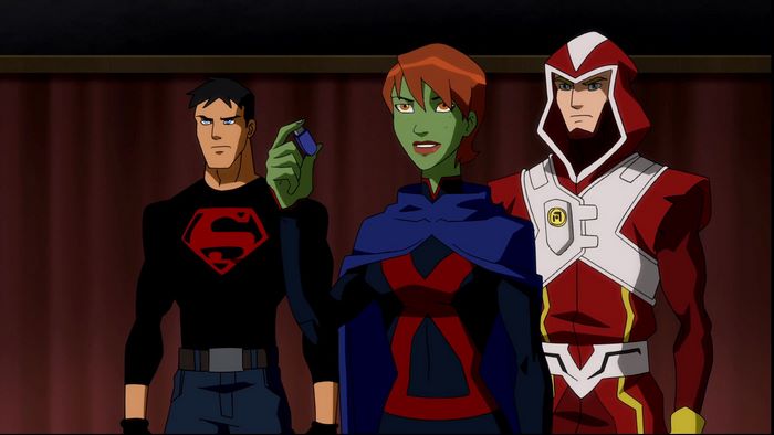 Superboy, Miss Martian, and Guardian from Young Justice