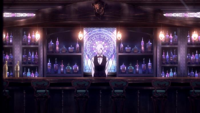 Decim from Death Parade at a bar