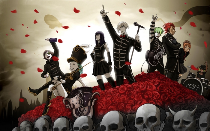 Death Parade Decim with Roses and Skulls