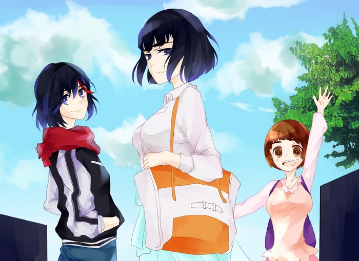 Ryuko Matoi, Satsuki Kiryuin, and Mako Mankanshoku from Kill la Kill