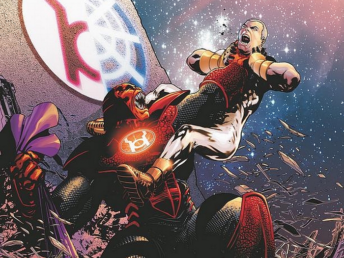 Red Lantern vs. Manhunter in Space