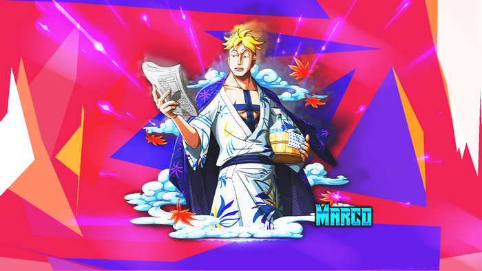 Marco from One Piece reading a newspaper