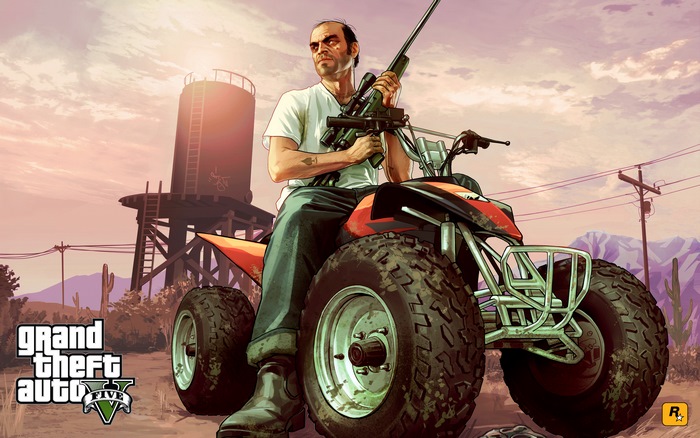 Trevor Philips from Grand Theft Auto V on an ATV