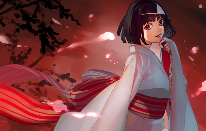 Nora from Noragami in a white kimono