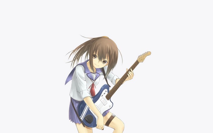 Hisako playing guitar