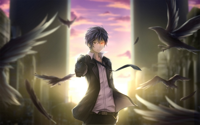 Rentaro Satomi with Gun and Birds