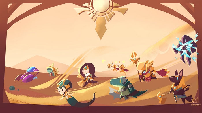 Sivir from League of Legends in a desert landscape