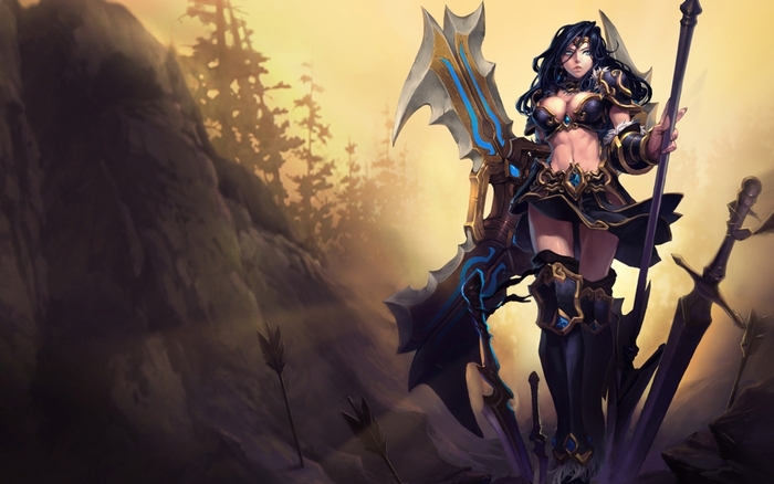 Sivir from League of Legends with large sword
