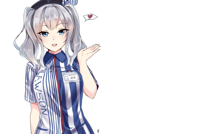 Kashima from Kantai Collection wearing Lawson uniform