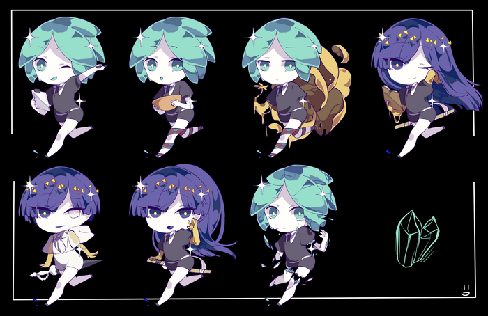 Chibi characters from Houseki no Kuni