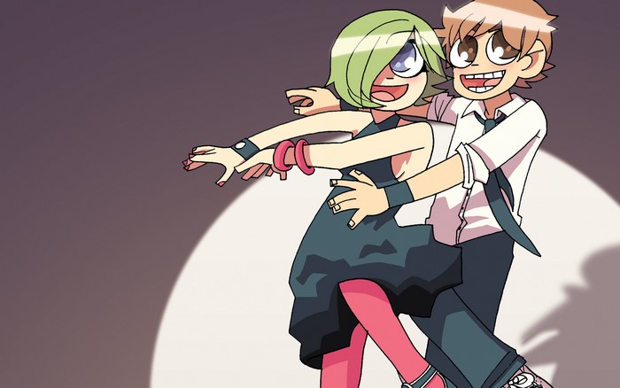 Scott Pilgrim and Ramona Flowers dancing