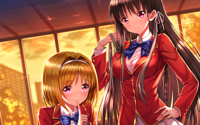 Suzune Horikita and Kei Karuizawa from Classroom of the Elite
