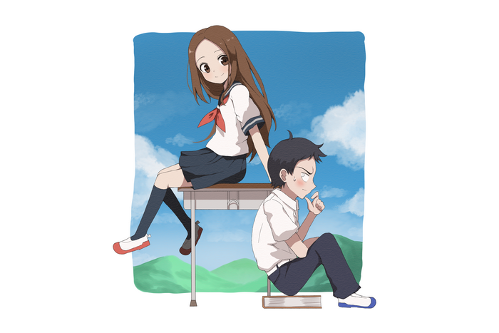Takagi and Nishikata from Karakai Jouzu no Takagi-san
