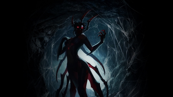 Elise from League of Legends in a spider-like form
