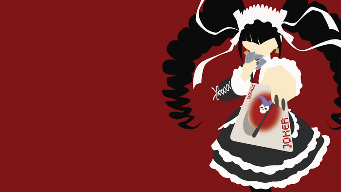 Celestia Ludenberg from Danganronpa holding Joker cards