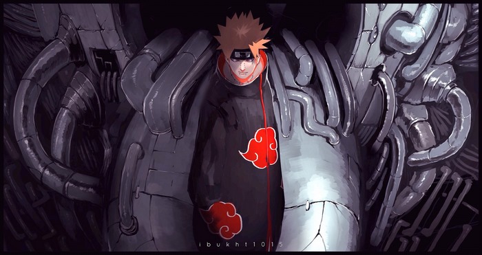 Yahiko from Naruto with mechanical arms