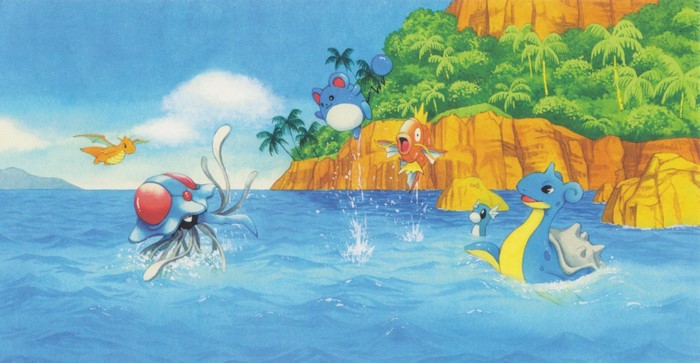 Pokemon: Dragonite, Tentacruel, Magikarp, Azumarill, Lapras