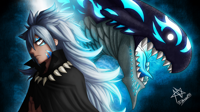 Acnologia from Fairy Tail with a dragon