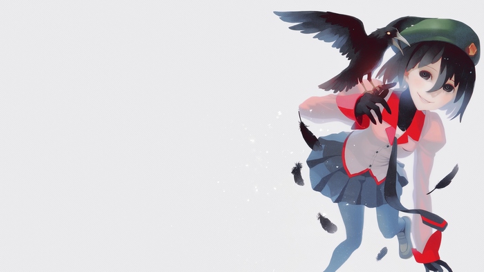 Ougi Oshino with a crow