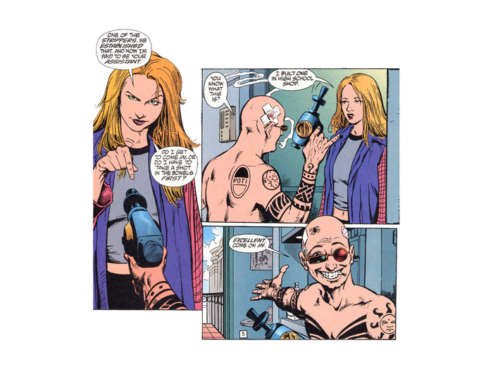 Spider Jerusalem and Assistant with Syringe Gun