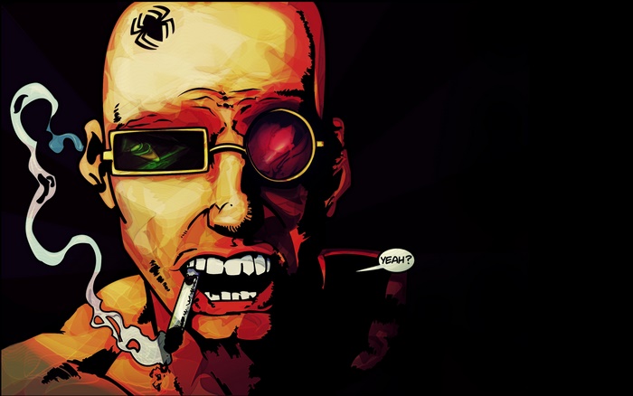 Spider Jerusalem smoking