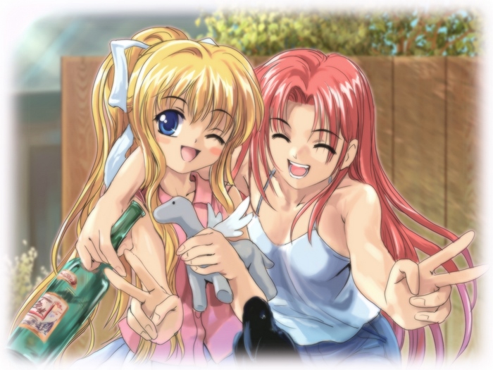 Haruko Kamio with a friend