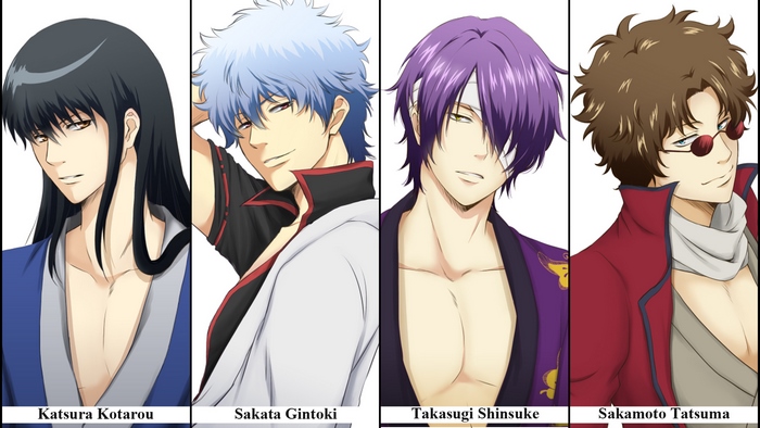 Katsura Kotarou, Sakata Gintoki, Takasugi Shinsuke, and Sakamoto Tatsuma