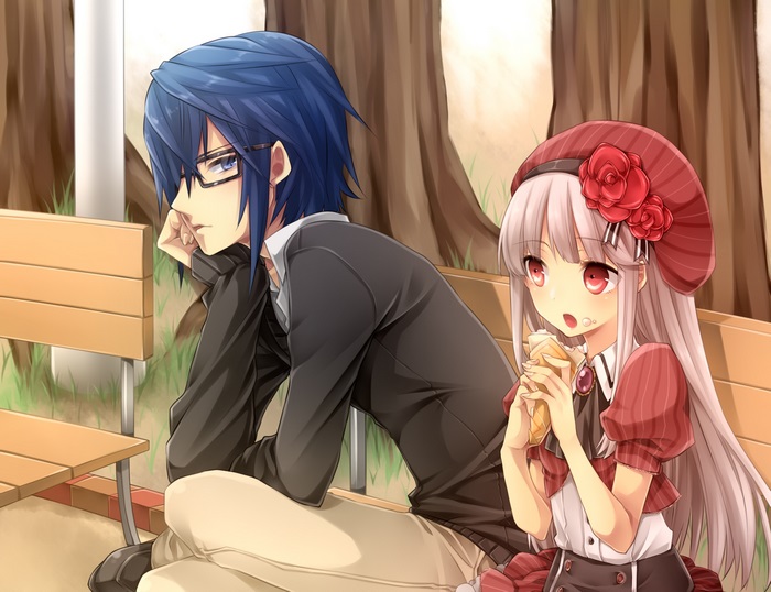 Anna Kushina sitting on a bench