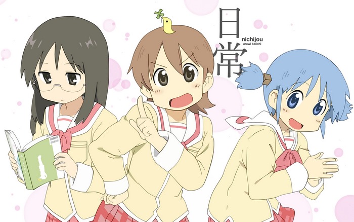 Mio Naganohara and friends from Nichijou