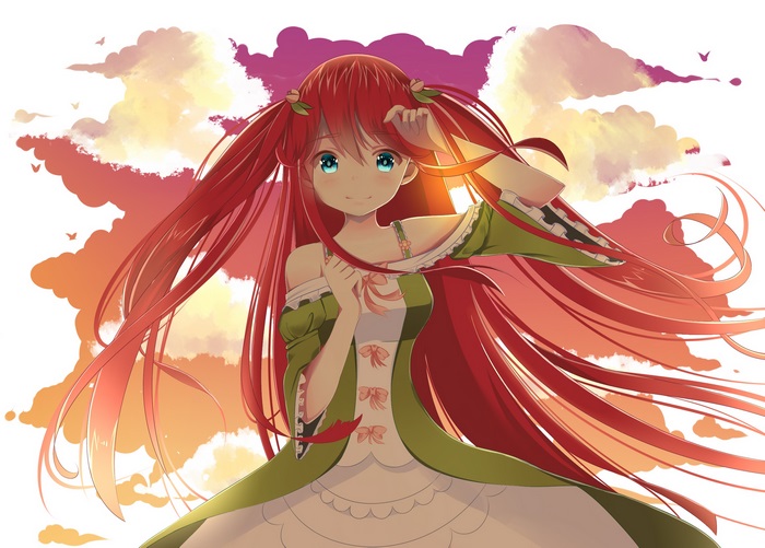 Theresia van Astrea with red hair and blue eyes