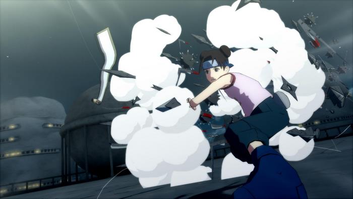 Tenten from Naruto fighting with projectiles