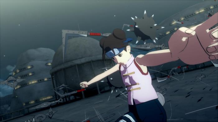 Tenten from Naruto fighting with weapons