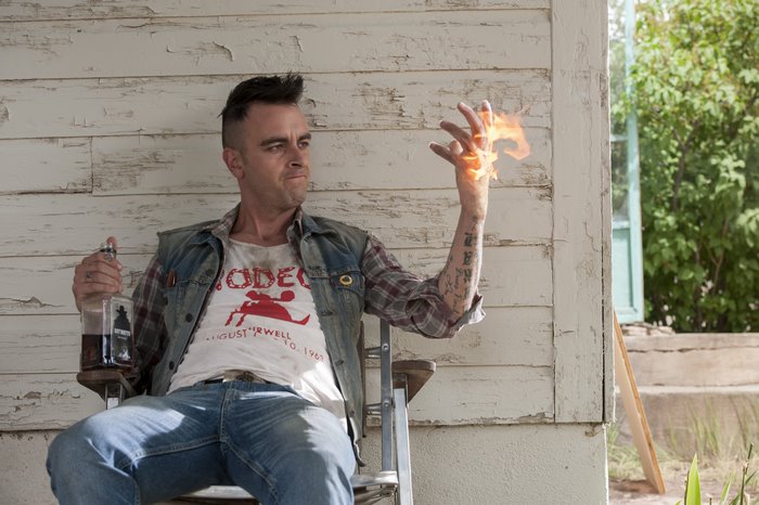 Cassidy from Preacher with fire on hand