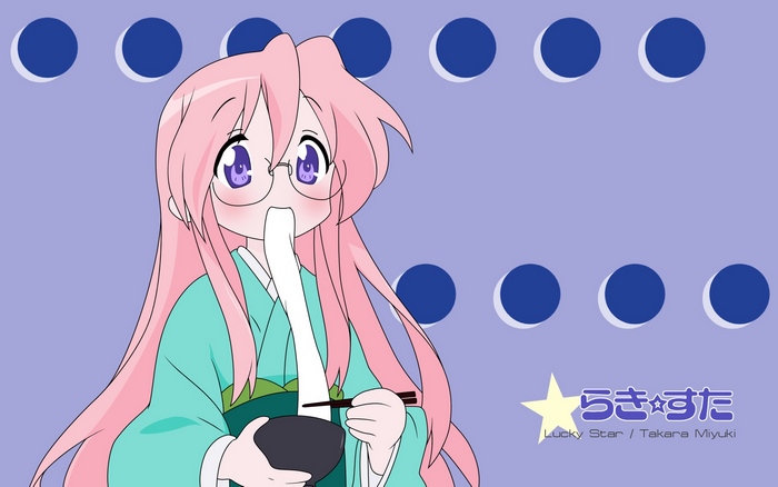 Miyuki Takara from Lucky Star eating