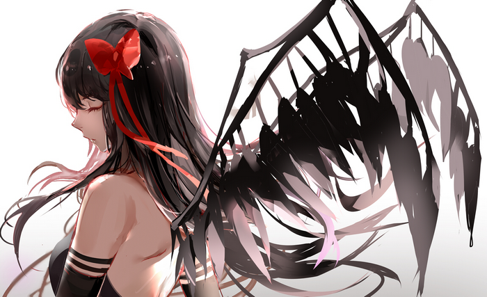 Homura Akuma with black wings