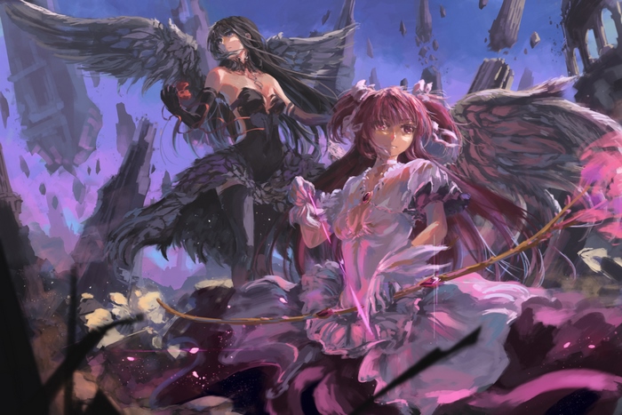 Homura Akuma with wings and bow