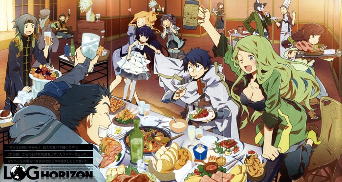 Log Horizon characters at a feast