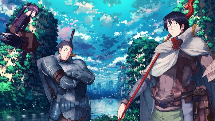 Akatsuki from Log Horizon in a forest landscape
