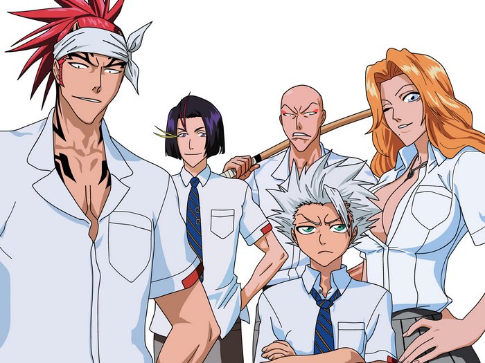 Yumichika Ayasegawa and friends from Bleach