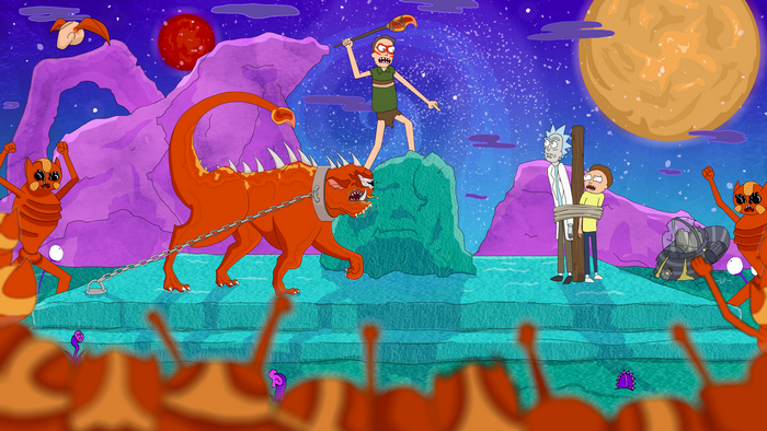 Rick and Morty on an alien planet