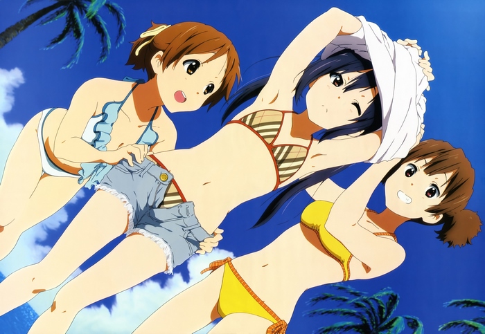 Ui Hirasawa and friends in swimsuits