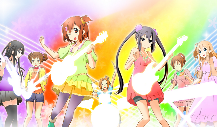 K-On! characters playing music