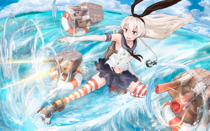 Rensouhou-chan from Kantai Collection in the ocean