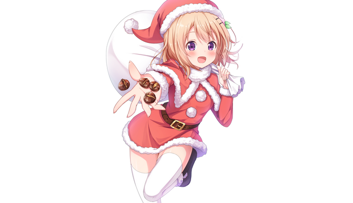 Kokoa Hoto in Santa Outfit with Chestnuts